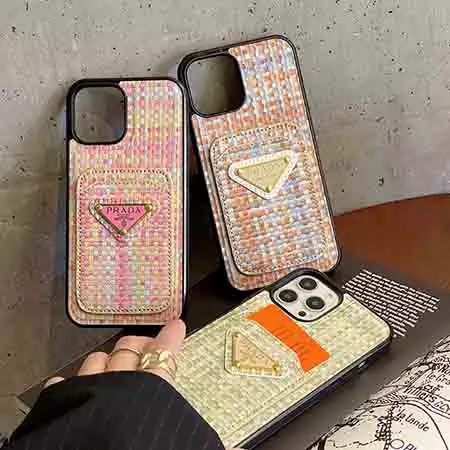 プラダ iPhone17 Pro スマホケース おしゃれな編み込み柄