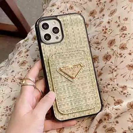 プラダ iPhone17 Pro スマホケース おしゃれな編み込み柄