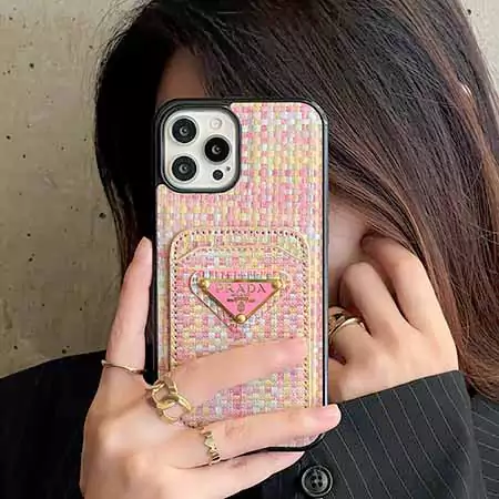 プラダ iPhone17 Pro スマホケース おしゃれな編み込み柄