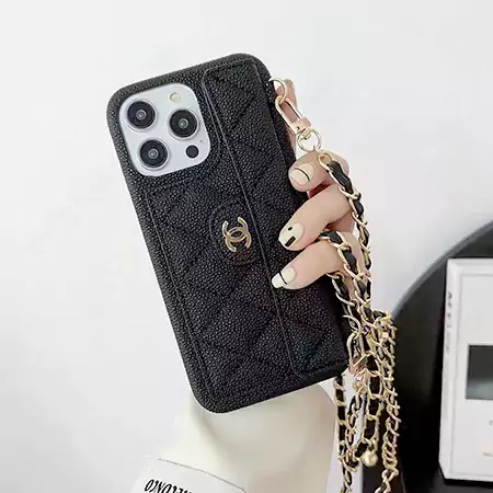 chanel iPhone17pro ケース 斜め掛け ラステッチレザー