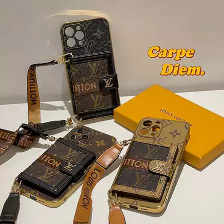 LV iPhone17Pro ケース レザー ストラップ付き