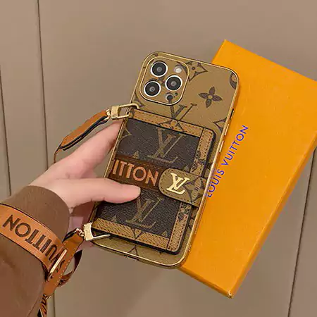 LV iPhone17Pro ケース レザー ストラップ付き