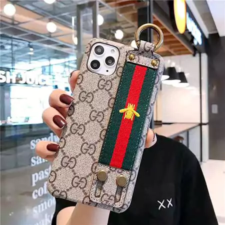 グッチ iPhone17Pro Max リング付きレザー ケース