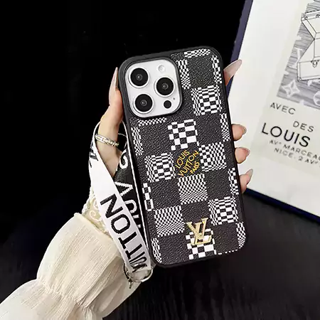 ルイヴィトン iPhone 17 Pro Max カラフル プリント レザー ケース ストラップ付き