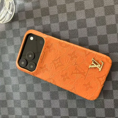 ルイヴィトン 高级レザー iphone17air ケース メタルロゴ