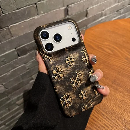 クロームハーツ iPhone17 ケース CHクロス レリーフ