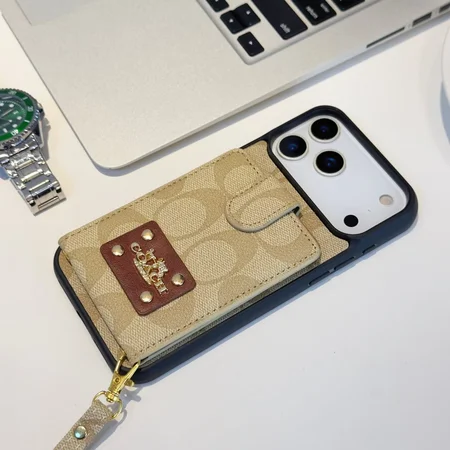 コーチ iPhone17pro スマホケース ストラップ付き