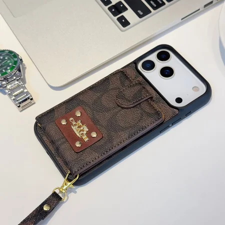 コーチ iPhone17pro スマホケース ストラップ付き